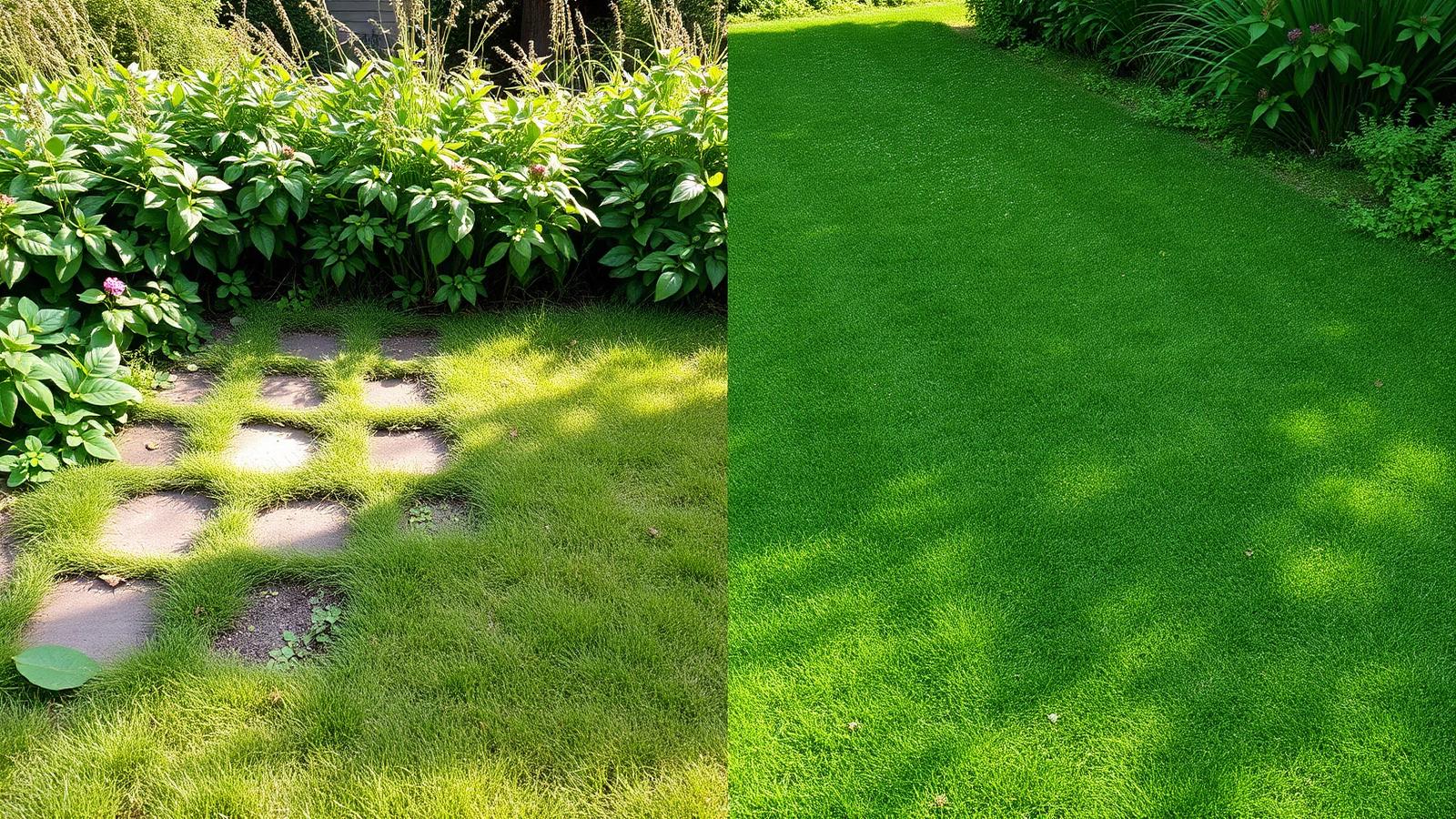Lawn restoration before and after